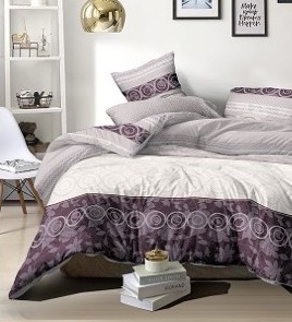 Комплект постільної білизни з бязі Yola 2798 колір Фіолетовий